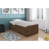 Cama Baú Espaçosa Solteiro Camila Malbec Com Colchão - 1