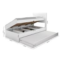 Cama Baú Framar Móveis Larissa Solteiro Com Auxiliar Cor Branco - 3