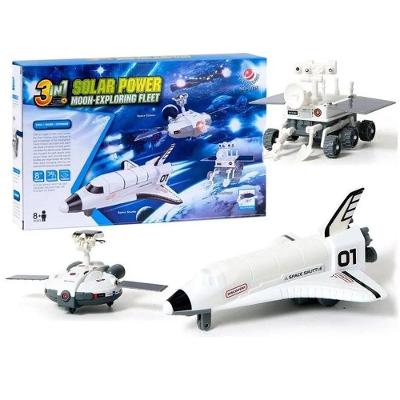 Kit Estacao Solar Robotica Robo Didatico 3 Em 1 Brinquedo Com Placa De Energia Aviao Espacial