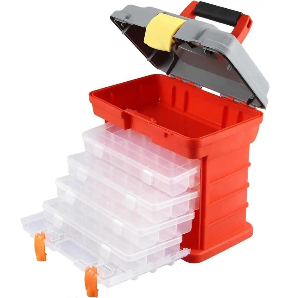 Maleta Organizadora Multiuso Com 4 Gavetas Removíveis – 72 Divisórias - 4