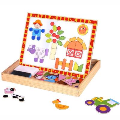 Brinquedo Magnético Quebra-cabeça E Lousa - Fazenda