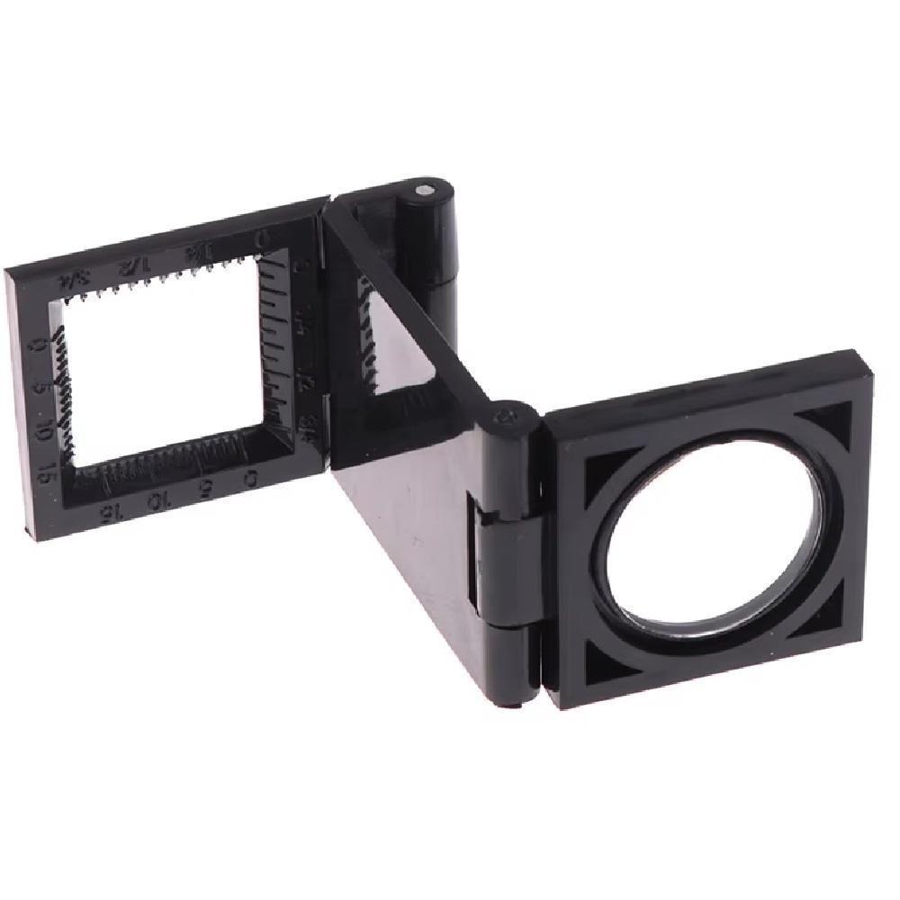 Lupa Conta Fios 10x Mini De Mesa Bancada Suporte Dobrável Lente ótica 28mm Com Escala Profissional Portátil Bolso - 3
