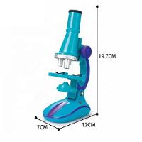 Microscópio Infantil Educacional Completo Ciências Laboratório Luz Led 100x 200x 450x Escolar - Verde