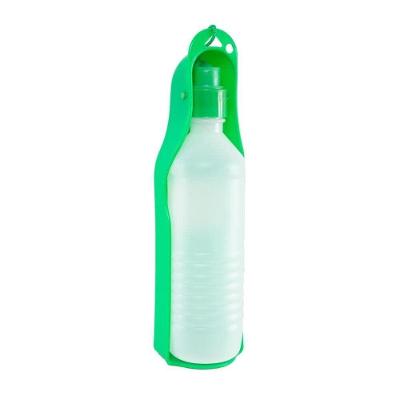 Bebedouro Portatil Pet Garrafa De Agua 500ml Para Cachorros Viagem Caminhada Carro Passeio Com Alça - Verde