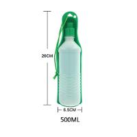 Bebedouro Portatil Pet Garrafa De Agua 500ml Para Cachorros Viagem Caminhada Carro Passeio Com Alça - Verde - 3