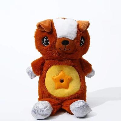 Urso Luminaria De Pelucia Musical Projetor Estrelas Ceu Teto Abajur Infantil Bebe Brinquedo - Marrom