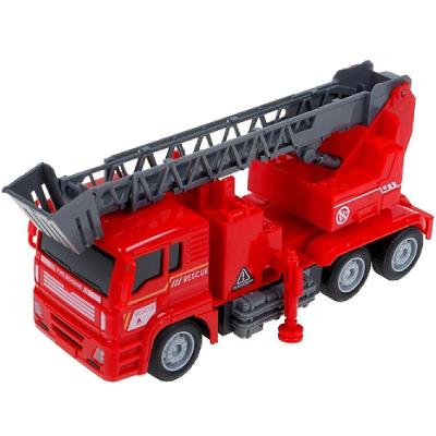 Caminhao Controle Remoto Bombeiros Carrinho Guindaste Guincho Articulavel Carro Com Luz E Som - Vermelho