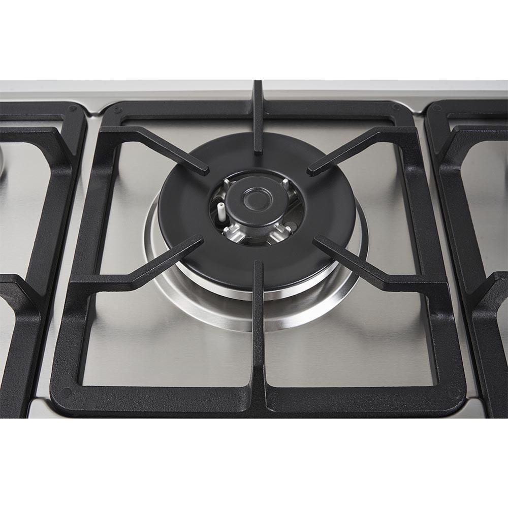 Cooktop 5 Bocas Fischer Infinity Trempe De Ferro Tripla Chama à Gás Mesa Inox Bivolt - 5
