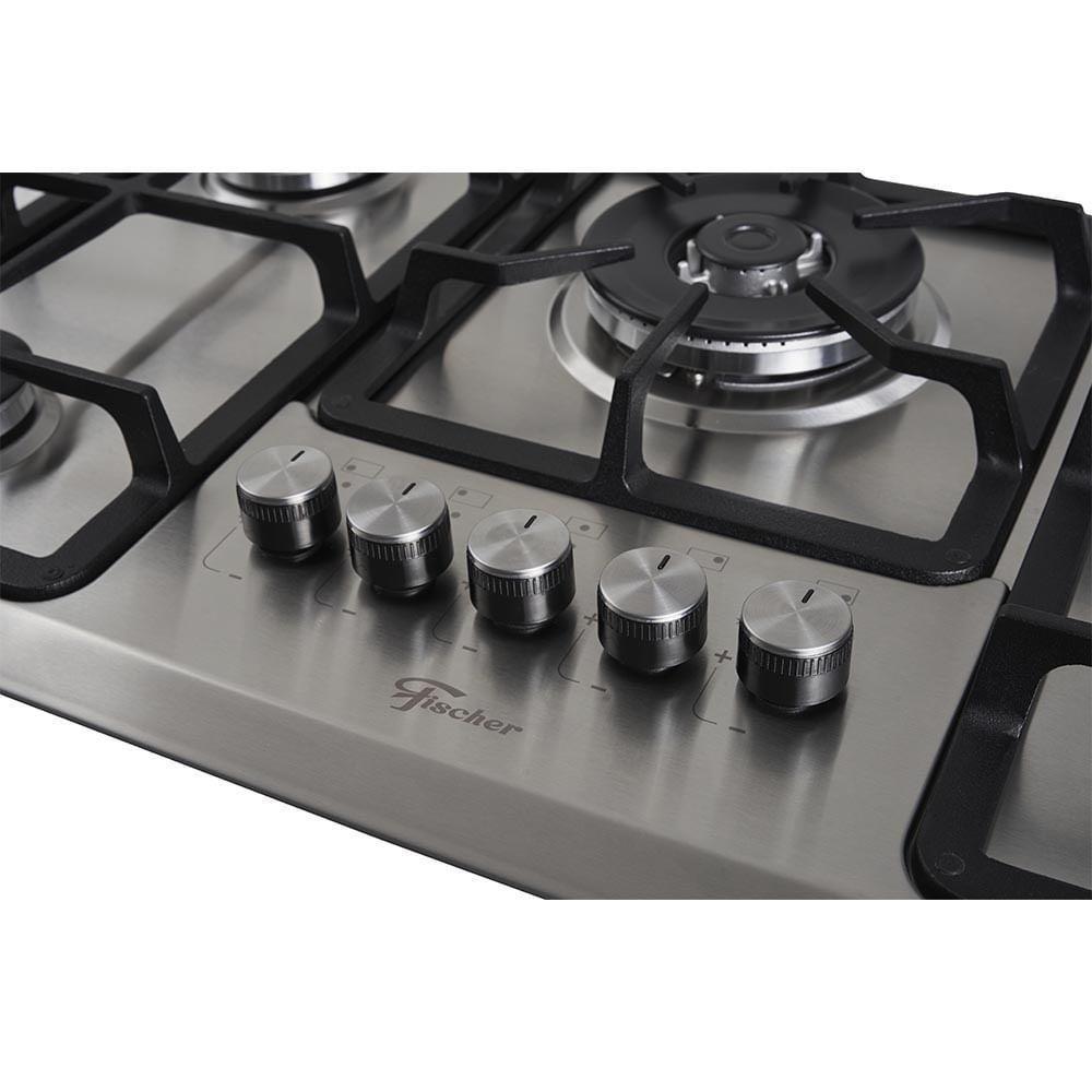 Cooktop 5 Bocas Fischer Infinity Trempe De Ferro Tripla Chama à Gás Mesa Inox Bivolt - 10