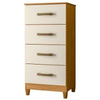 Cômoda Mobi Compacta Com 4 Gavetas Albatroz Cinamomo/off White - 1