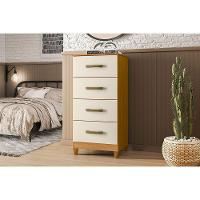 Cômoda Mobi Compacta Com 4 Gavetas Albatroz Cinamomo/off White - 2