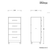 Cômoda Mobi Compacta Com 4 Gavetas Albatroz Cinamomo/off White - 3