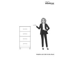 Cômoda Mobi Compacta Com 4 Gavetas Albatroz Cinamomo/off White - 4