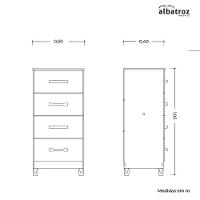 Cômoda Mobi Compacta Com 4 Gavetas Albatroz Freijó/titanium - 3
