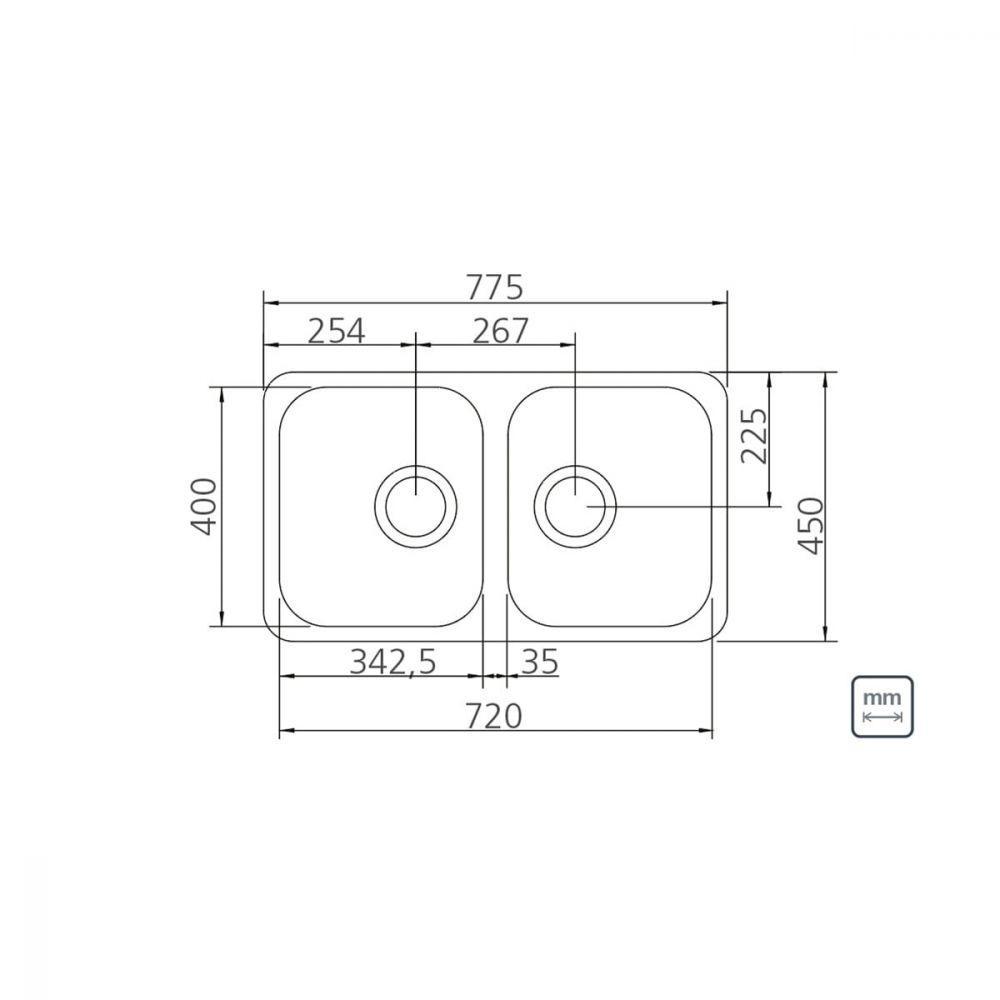 Cuba Tramontina Isis Plus Prime Em Aço Inox Alto Brilho - 2