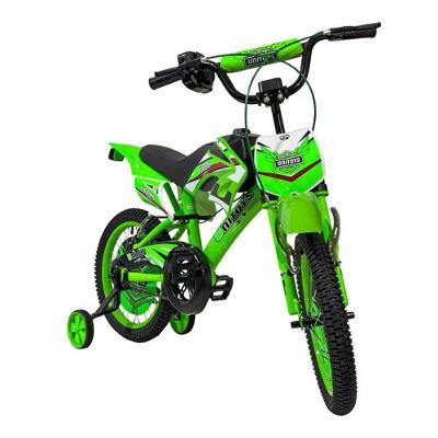 Bicicleta Verde Infantil Estilo Motocross Aro 16 Com Rodinha