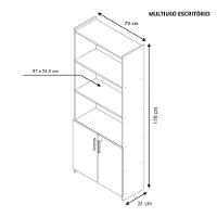 Armario Multiuso Para Escritório Duplo Com Chave Notável Móveis Branco - 3