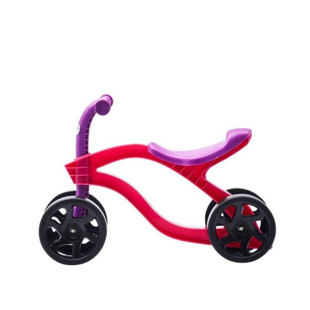 Bicicleta De Equilíbrio Rosa Infantil Sem Pedal Com 4 Rodas - 2