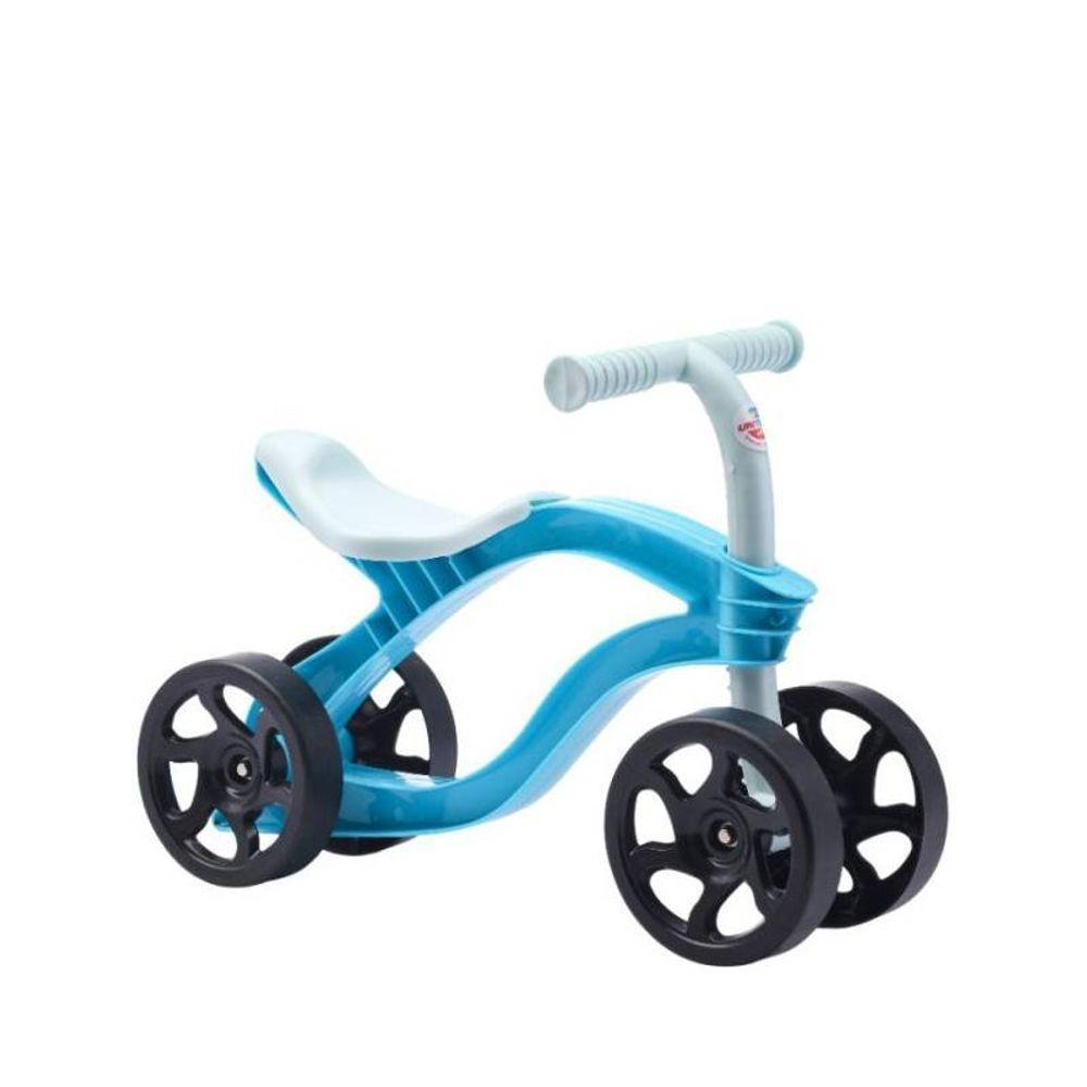Bicicleta De Equilíbrio Azul Infantil Sem Pedal Com 4 Rodas - 3