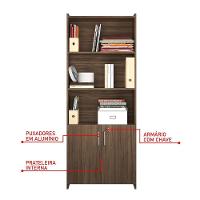 Armario Multiuso Para Escritório Duplo Com Chave Notável Móveis Nogal - 3