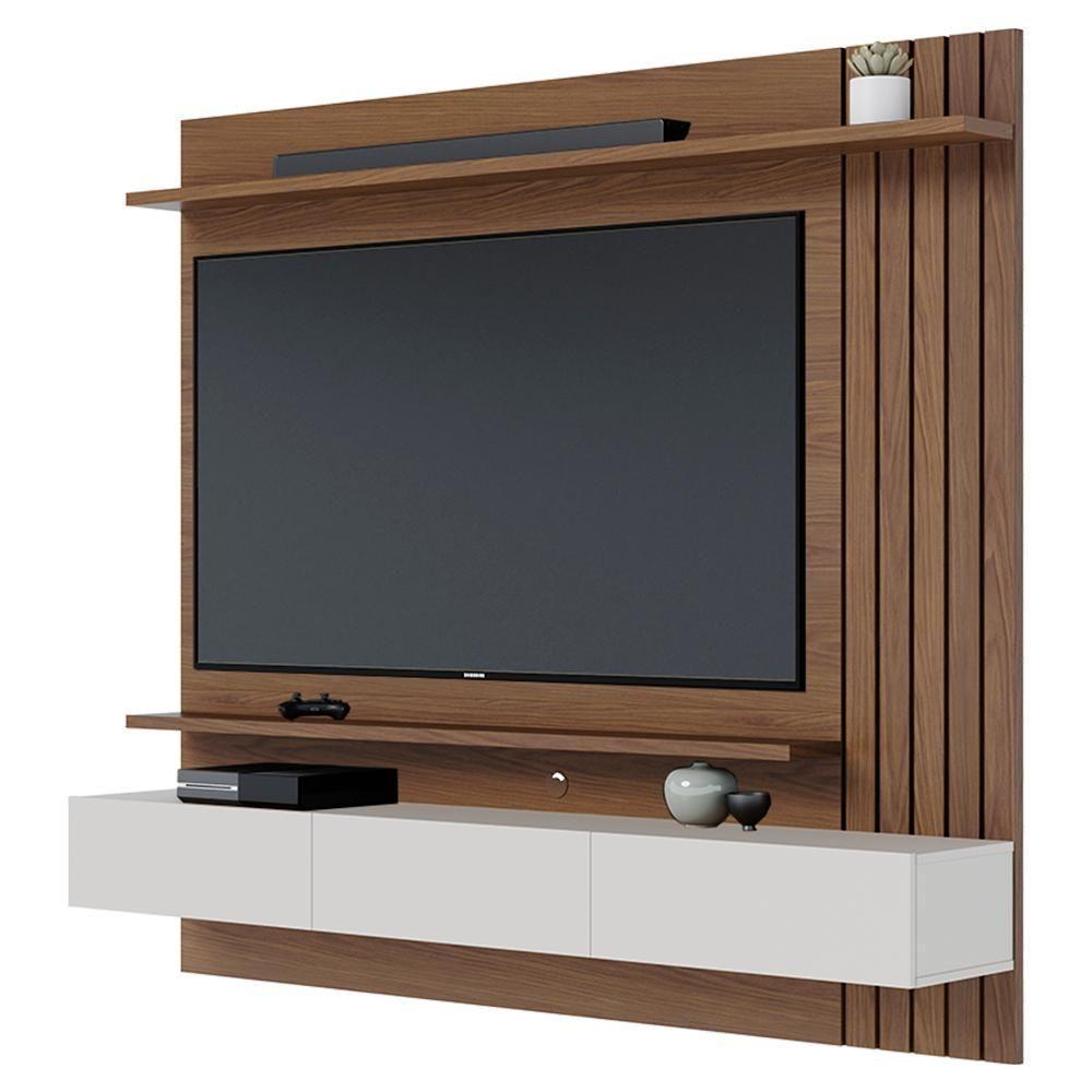 Painel Suspenso TV 70 Polegadas 180 Cm Juriti Colibri Amendoa Off White Matte - 1