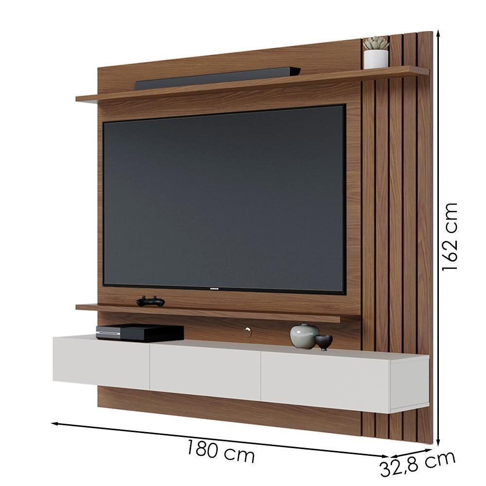 Painel Suspenso TV 70 Polegadas 180 Cm Juriti Colibri Amendoa Off White Matte - 3