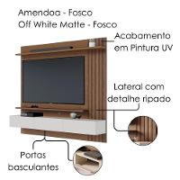 Painel Suspenso TV 70 Polegadas 180 Cm Juriti Colibri Amendoa Off White Matte - 6