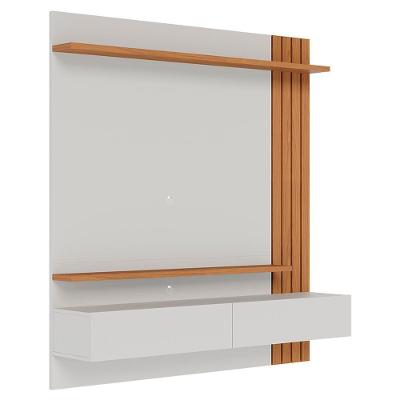Painel Suspenso TV 65 Polegadas 150 Cm Juriti Colibri Off White Matte Freijo