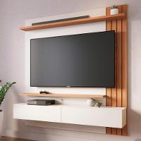 Painel Suspenso TV 65 Polegadas 150 Cm Juriti Colibri Off White Matte Freijo - 2