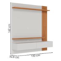 Painel Suspenso TV 65 Polegadas 150 Cm Juriti Colibri Off White Matte Freijo - 3