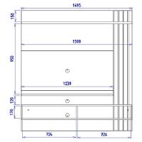 Painel Suspenso TV 65 Polegadas 150 Cm Juriti Colibri Off White Matte Freijo - 5