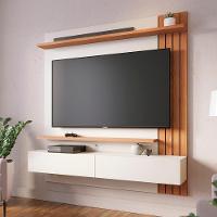Painel Suspenso TV 65 Polegadas 150 Cm Juriti Colibri Off White Matte Freijo - 10