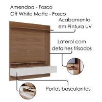 Painel Suspenso TV 65 Polegadas 150 Cm Juriti Colibri Amendoa Off White Matte - 6
