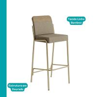 Kit 2 Banquetas Altas Duo Carraro Bamboo E Dourado - 5