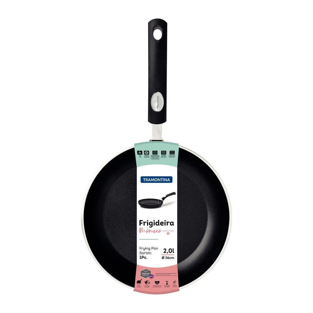 Frigideira Tramontina Mônaco Induction Antiaderente Preto 26 Cm 2 L - 6