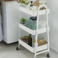 Prateleira Branca De Metal Multiuso 3 Andares Com Rodinhas