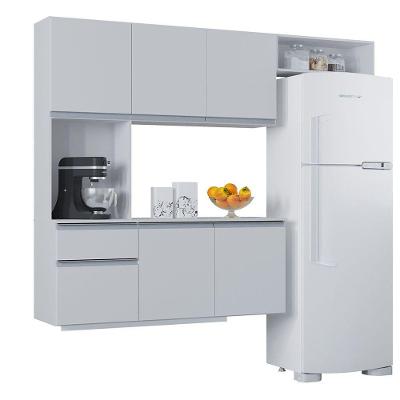 Kit Cozinha Suspensa Mel Com Balcão180cm Poquema Móveis Branco