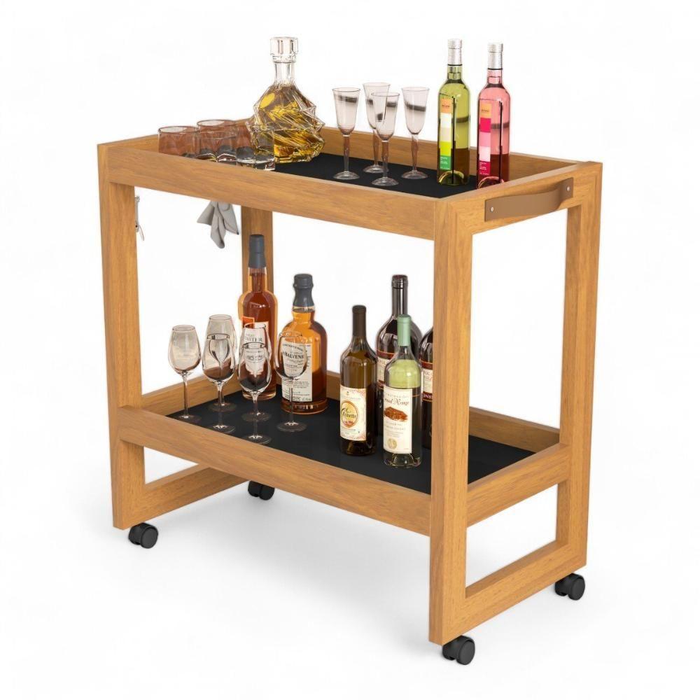 Adega Com Rodízios Orfeu Preto Sal Movelaria - 2