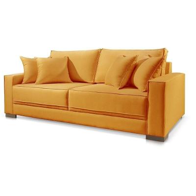 Sofá Marrocos 2 Lugares Suede Mostarda 1,80m Confort Sala