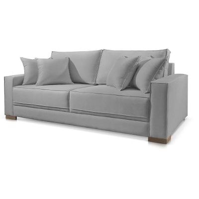 Sofá Marrocos 2 Lugares Suede Cinza Claro 1,80m Confort Sala