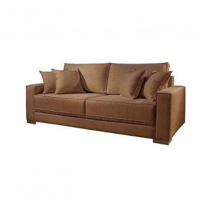 Sofá Marrocos 2 Lugares Linho Terracota 2,2m Confort Sala