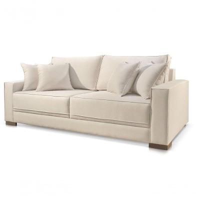 Sofá Marrocos 2 Lugares Suede Bege Claro 1,80m Confort Sala
