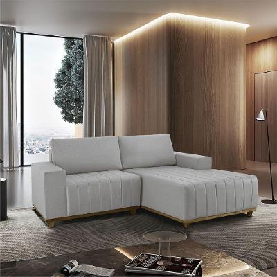 Sofá Boreal De 185cm B25 Chaise Lado Direito Meu Sofá Online B026 Veludo Prata