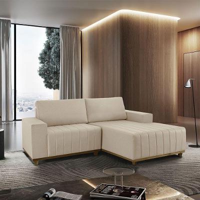 Sofá Boreal De 185cm B25 Chaise Lado Direito Meu Sofá Online A294 Linho Creme
