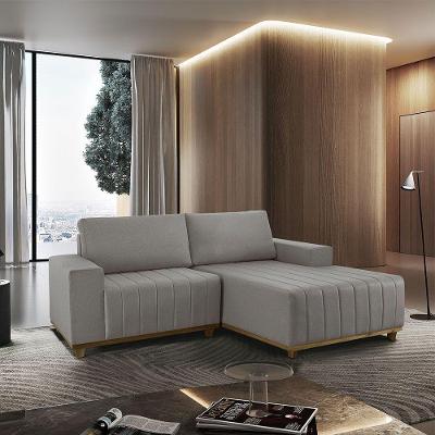 Sofá Boreal De 185cm B25 Chaise Lado Direito Meu Sofá Online A230 Linho Cinza