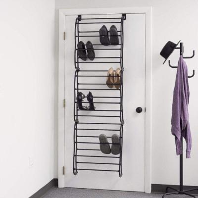Sapateira Preta Vertical De Parede Ou Porta Para 36 Pares