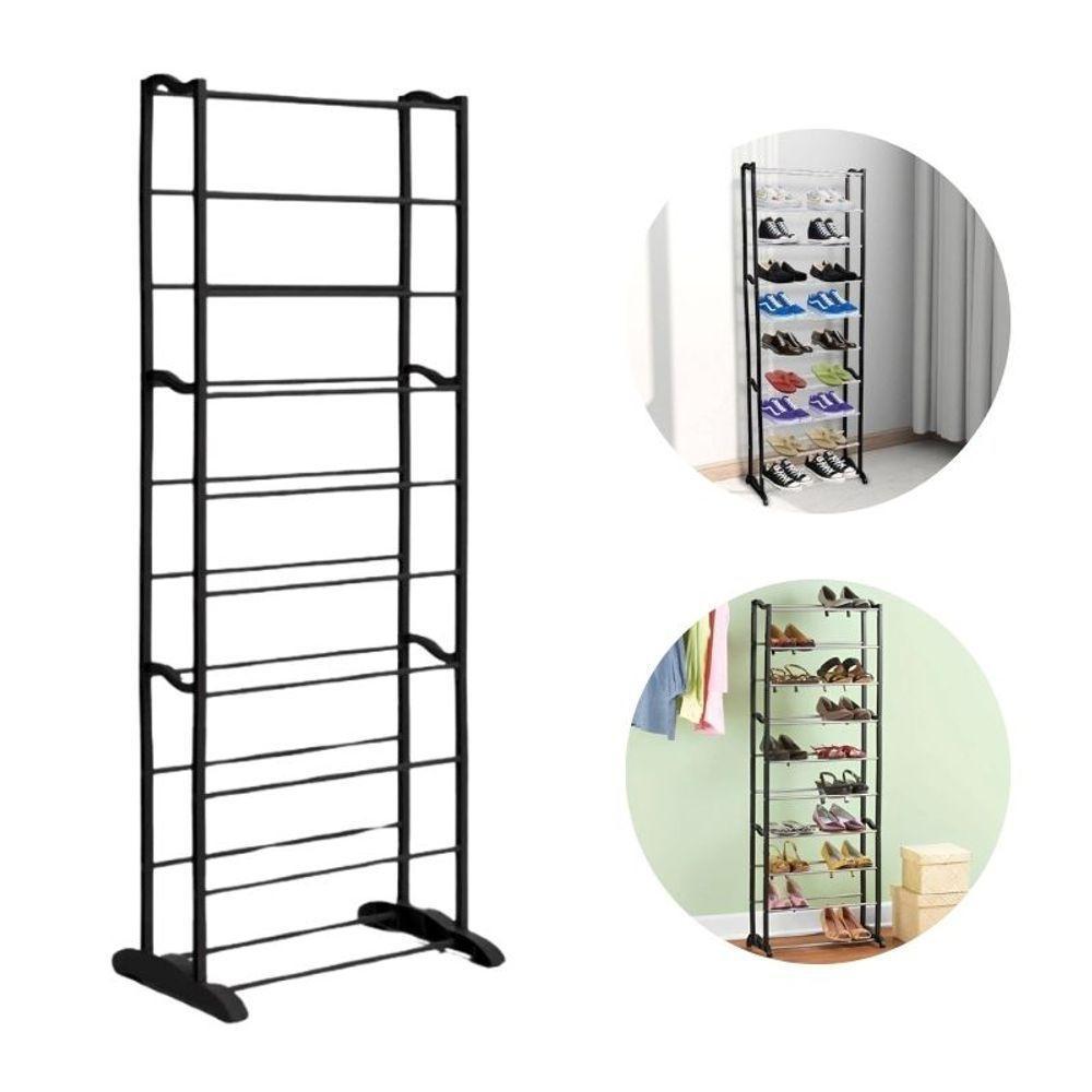 Sapateira Preta Com 10 Prateleiras Organizador Para 20 Pares - 1