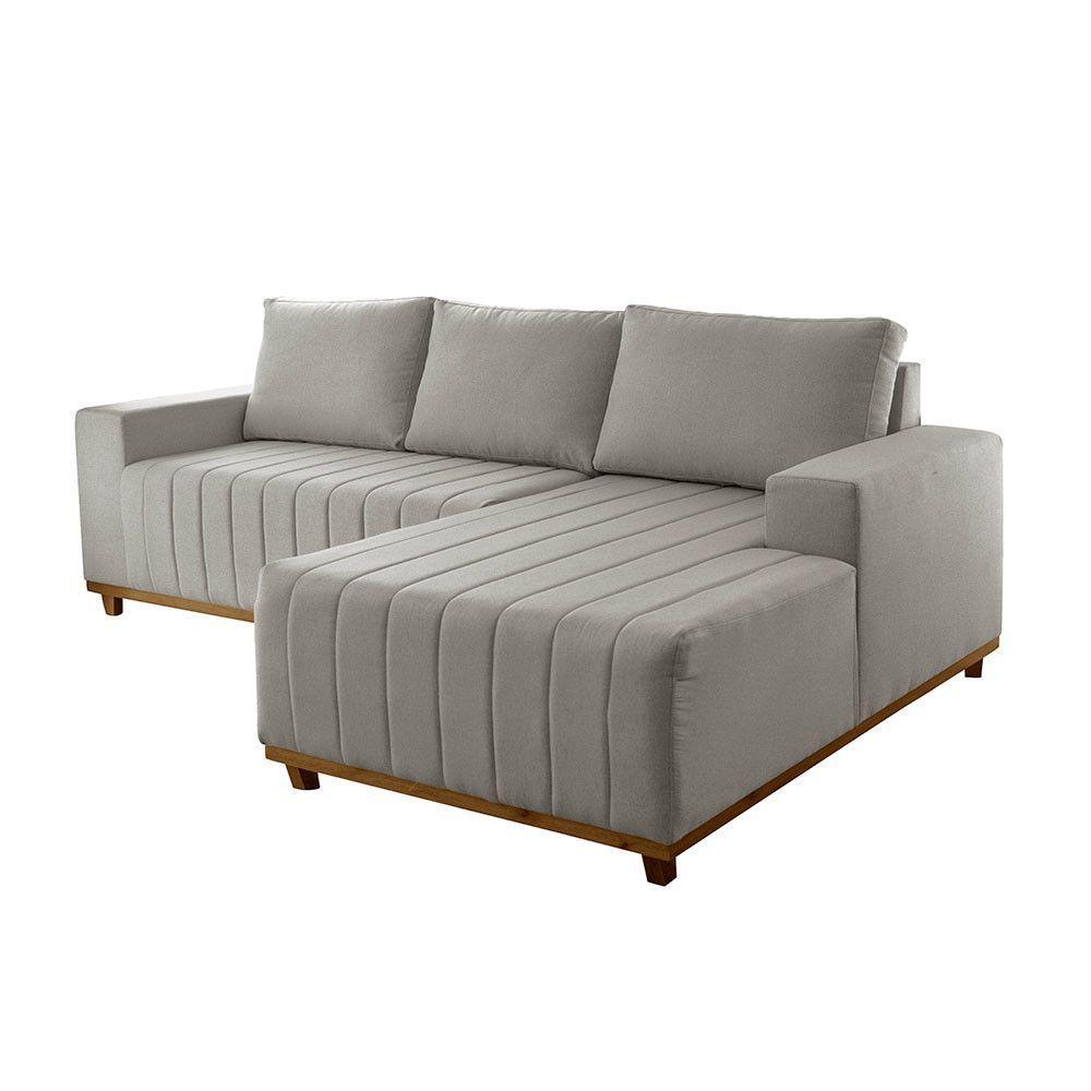 Sofá Boreal De 230cm B25 Chaise Lado Direito Meu Sofá Online A230 Linho Cinza - 3