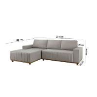Sofá Boreal De 230cm B25 Chaise Lado Direito Meu Sofá Online A230 Linho Cinza