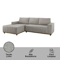 Sofá Boreal De 230cm B25 Chaise Lado Direito Meu Sofá Online A230 Linho Cinza - 5